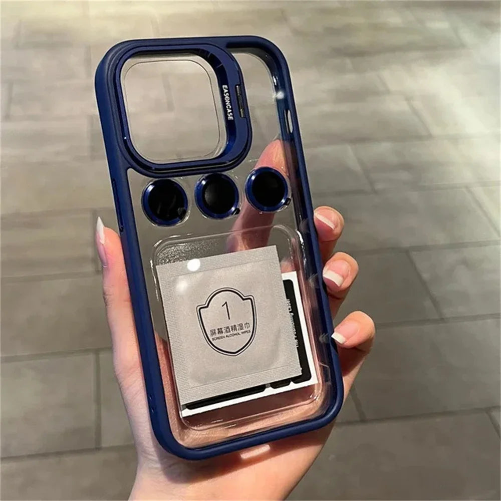 Camera Stand Cases with Lens Protection For iPhone 15 Pro Max (with Free Camera Lens)