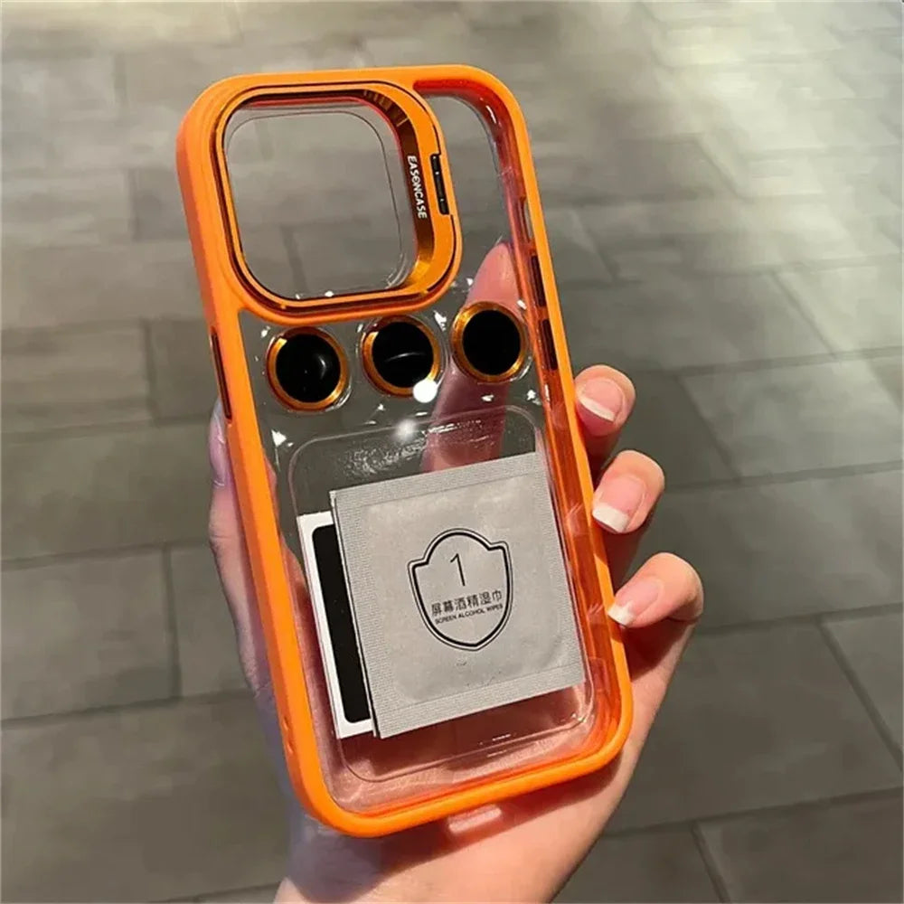 Camera Stand Cases with Lens Protection For iPhone 15 Pro Max (with Free Camera Lens)