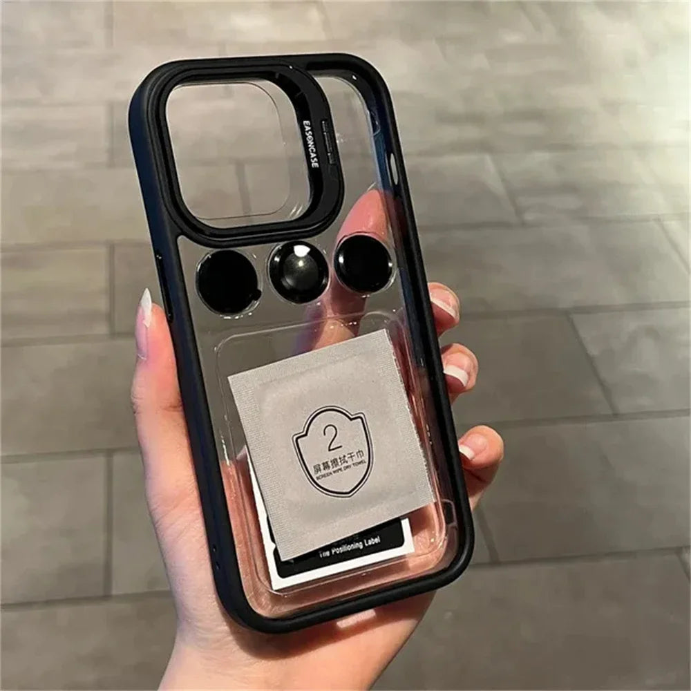 Camera Stand Cases with Lens Protection For iPhone 15 Pro Max (with Free Camera Lens)