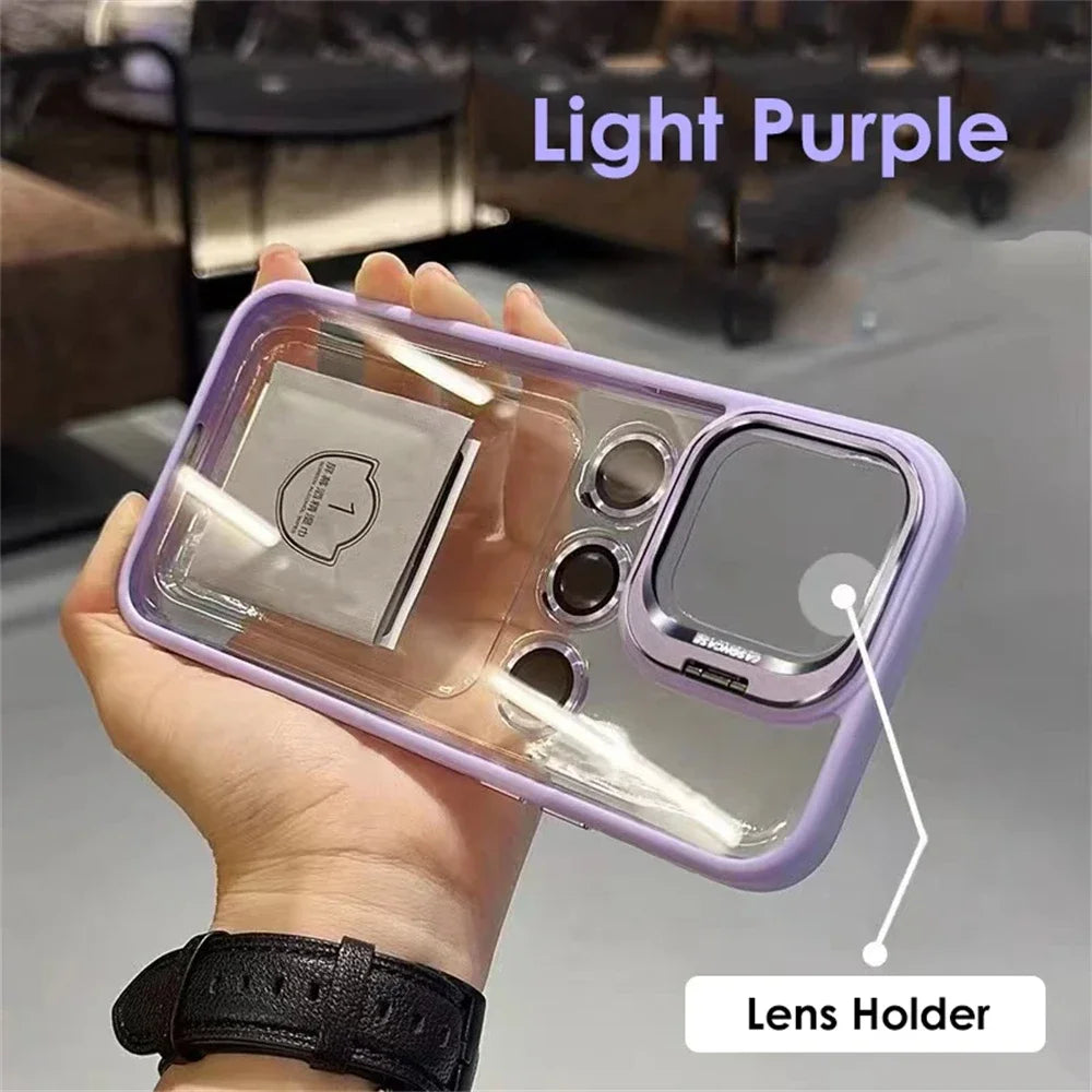 Camera Stand Cases with Lens Protection For iPhone 15 Pro Max (with Free Camera Lens)