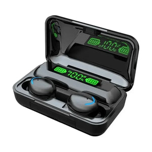 F9 Kabellose Bluetooth-Kopfhörer mit wasserdichten TWS-Ohrhörern und Etui