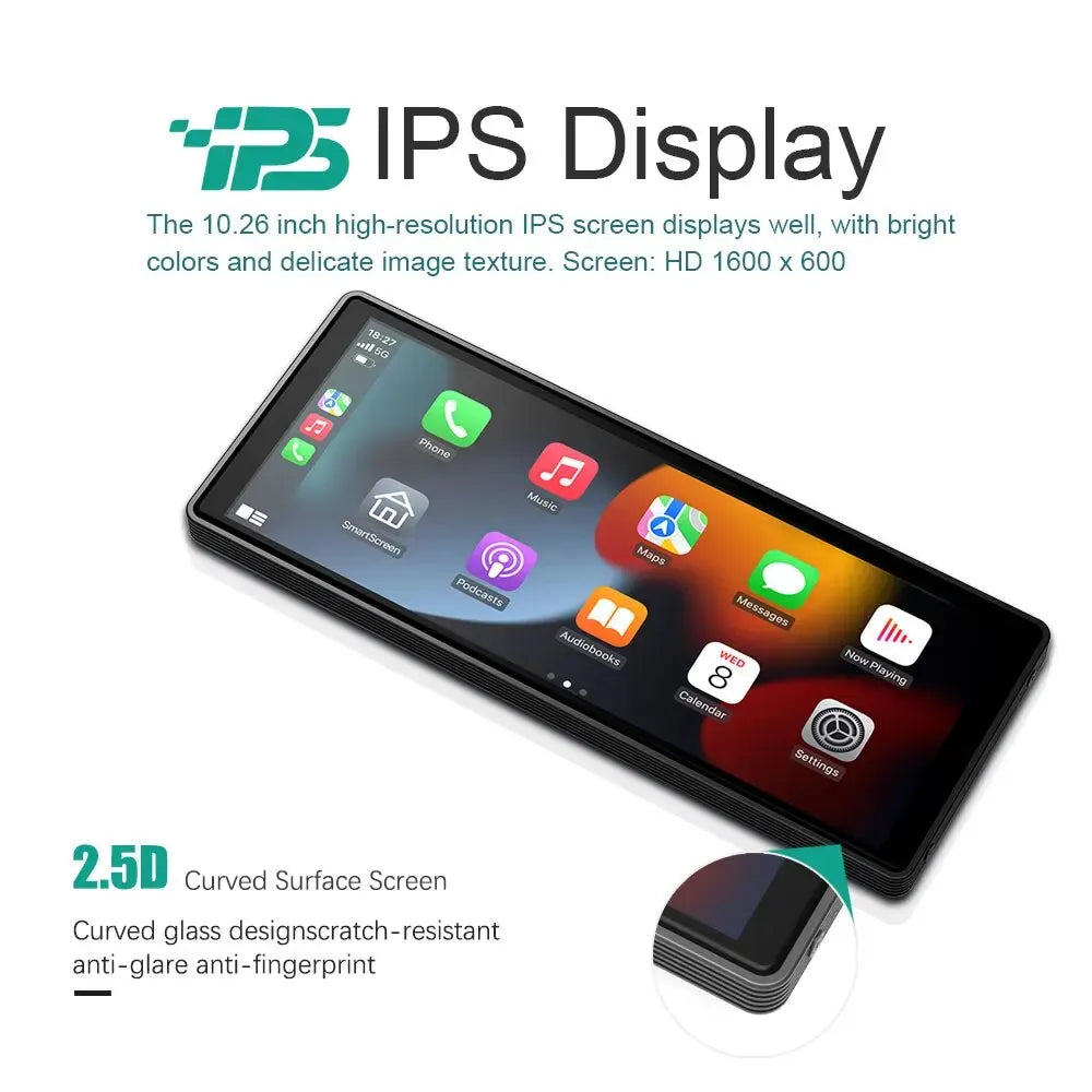 XUDA Universal 10,26 pollici Autoradio Multimediale WIFI Lettore Video Wireless Carplay e Android Auto per Apple o Android Lettore MP5 