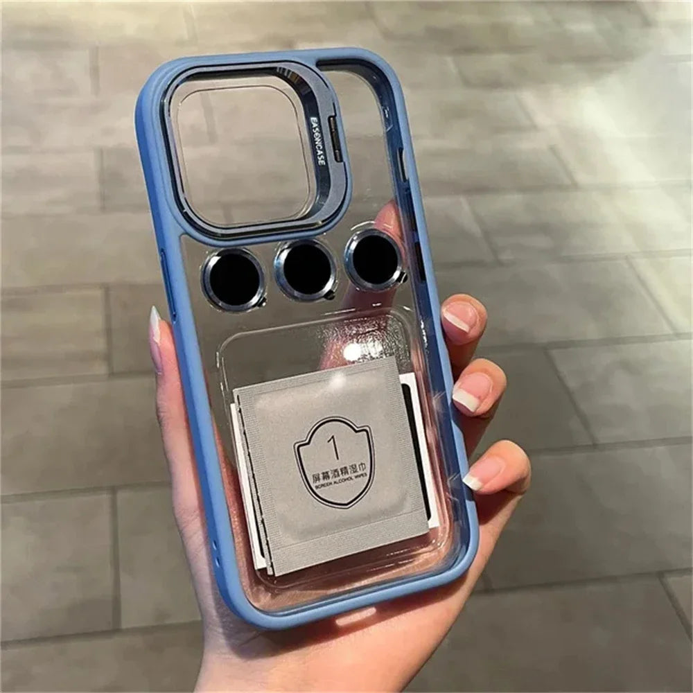 Camera Stand Cases with Lens Protection For iPhone 15 Pro Max (with Free Camera Lens)