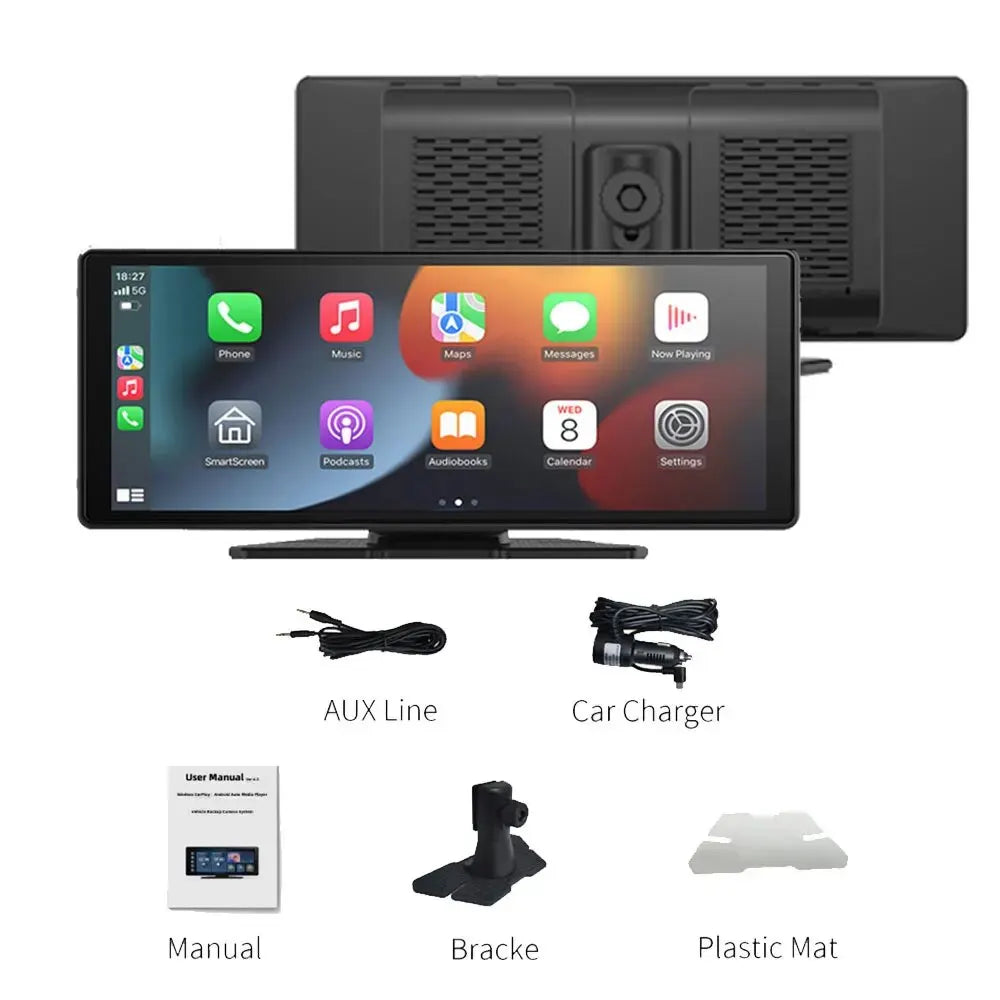 XUDA Universal 10,26 pollici Autoradio Multimediale WIFI Lettore Video Wireless Carplay e Android Auto per Apple o Android Lettore MP5 