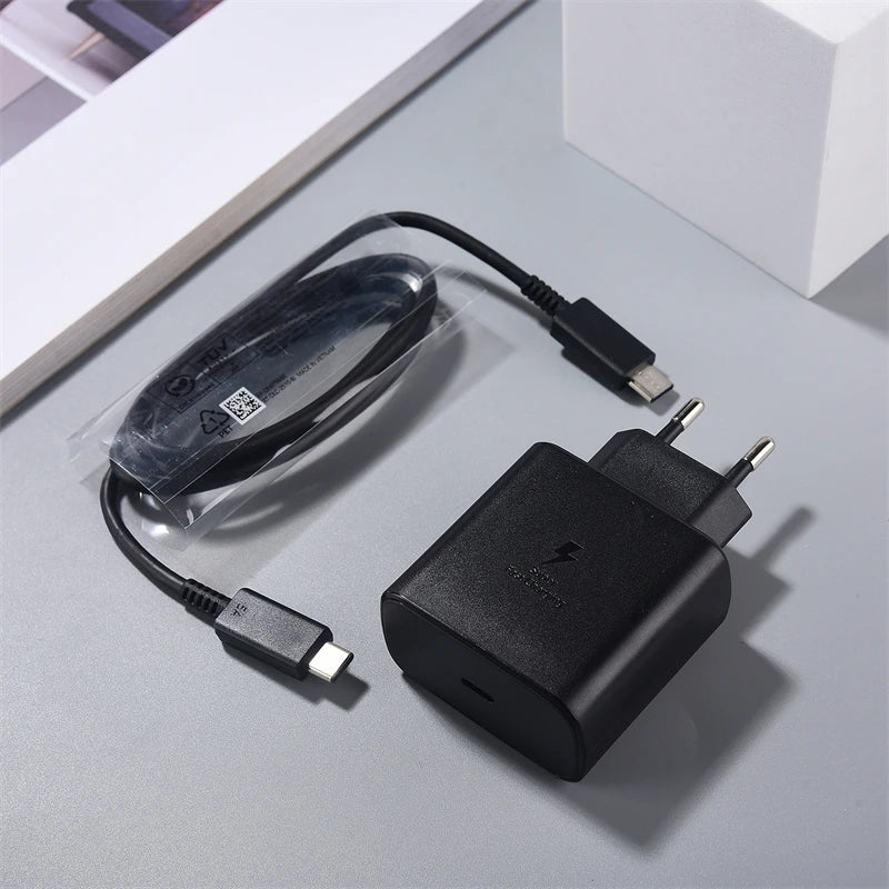 SAMSUNG 45W Super Fast Charger for Galaxy S24 S25 Z Flip Fold 6 5 4 S24 S23 S22 Note20 Ultra Plus A55 5A USB C to USB C PD Cable