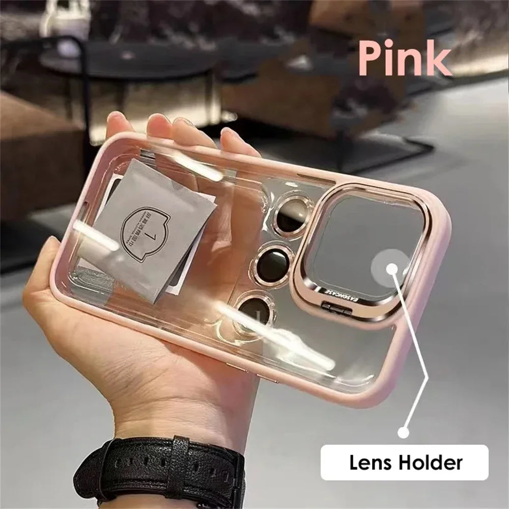 Camera Stand Cases with Lens Protection For iPhone 15 Pro Max (with Free Camera Lens)
