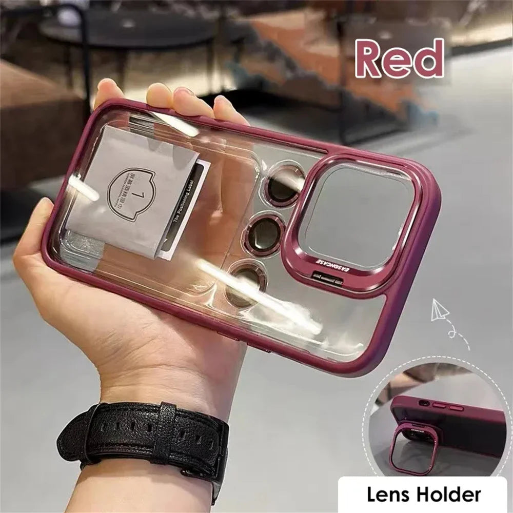 Camera Stand Cases with Lens Protection For iPhone 15 Pro Max (with Free Camera Lens)