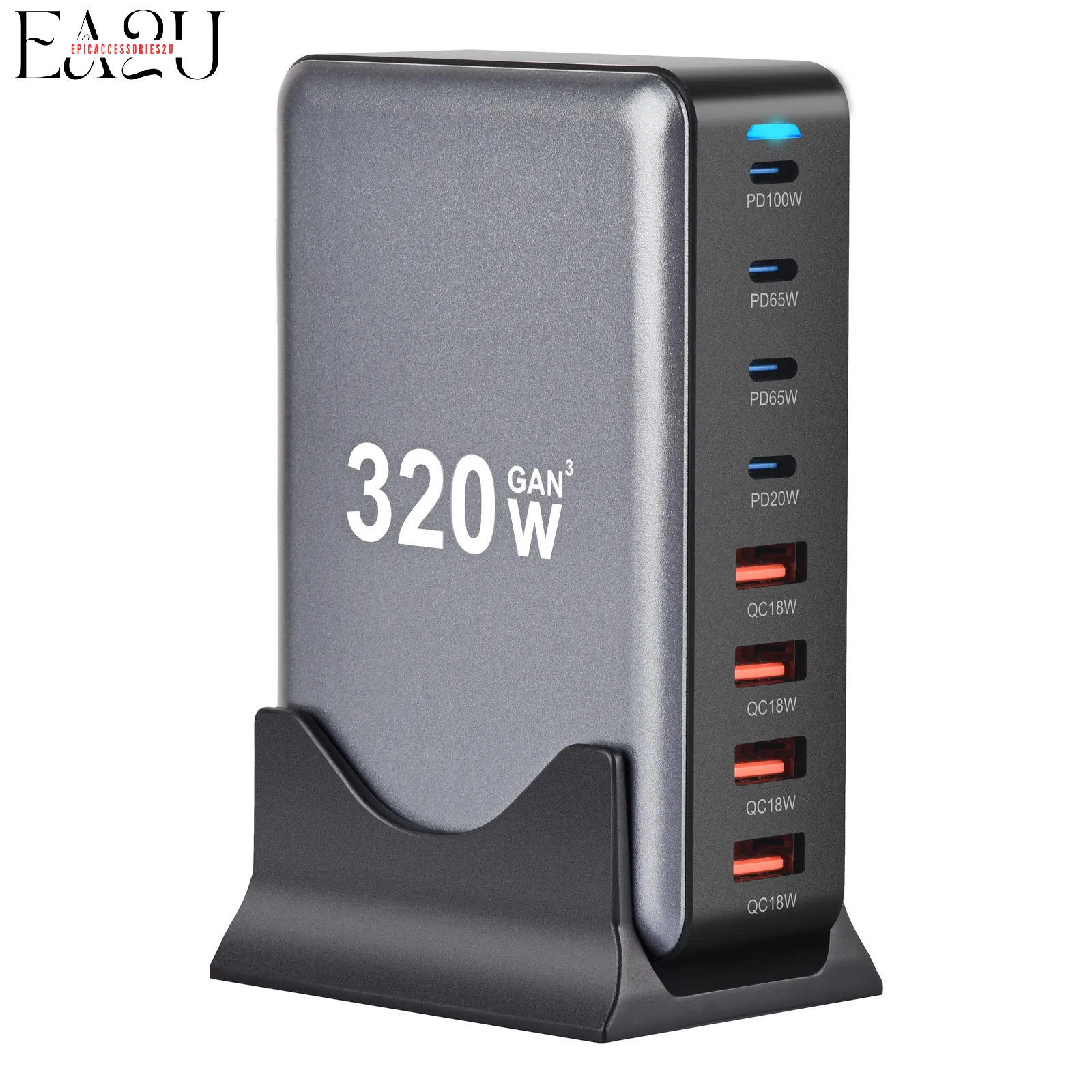 320W GaN USB-C Fast Charger – 8-Port De...